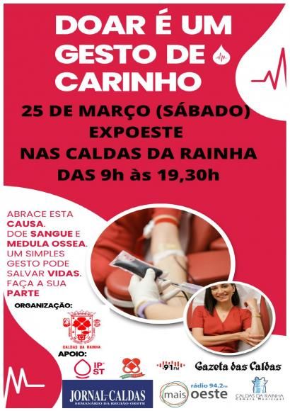 Expoeste - Recolha de sangue e medula &oacute;ssea do pr&oacute;ximo S&aacute;bado dia 25. Doar &eacute; um gesto de carinho.