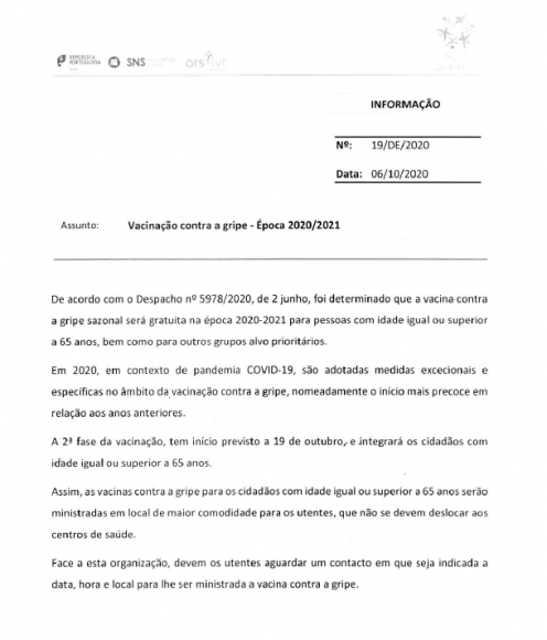 Vacina&ccedil;&atilde;o contra a gripe, &Eacute;poca 2020/2021