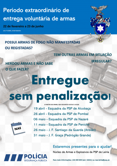 Per&iacute;odo extraordin&aacute;rio para entrega volunt&aacute;ria de armas