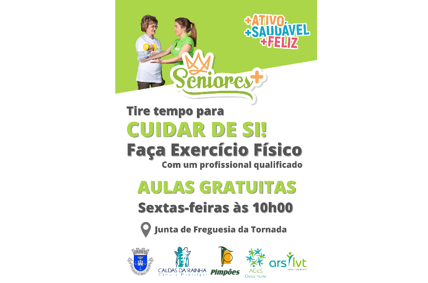 Convidamos a popula&ccedil;&atilde;o a participar no programa  SENIORES+, todas as sextas feiras pelas 10h00 no Largo do Rossio em Tornada.